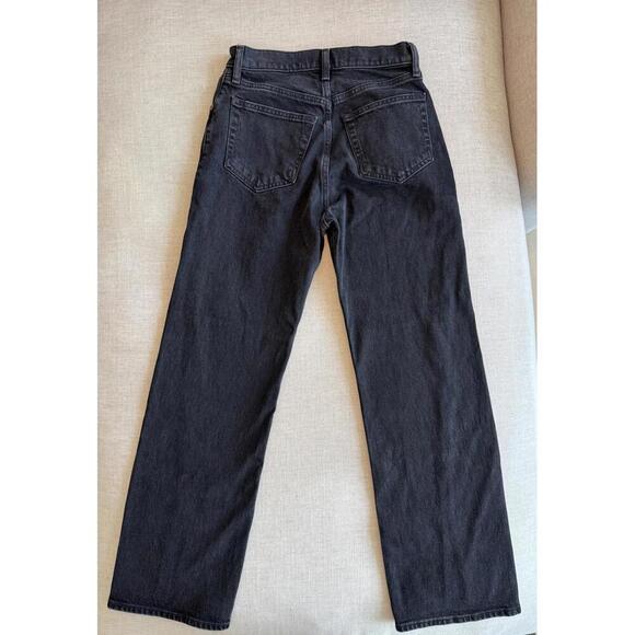 NWT Abercrombie 90s Relaxed High Rise Jeans Black Split Hem Size 26 / 2 Short - Picture 5 of 7